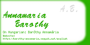 annamaria barothy business card